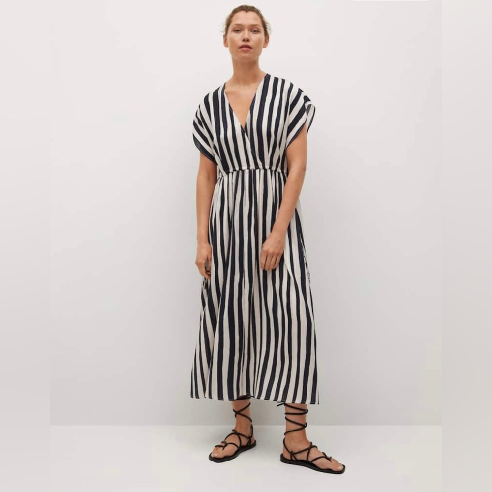 Mango Striped Flared Dress